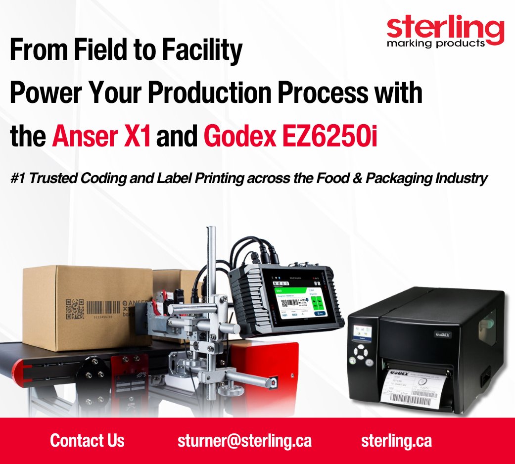 SterlingMarking's tweet photo. Catch us in Ontario Grain Farmer's latest magazine issue! Featuring the Anser X1 and the Godex EZ6250i, Sterling Marking Products is your go to supplier for all things coding and label printing! Visit our website or contact us for inquiries - https://t.co/VhfpF80ERY https://t.co/dZq3lCh9oV