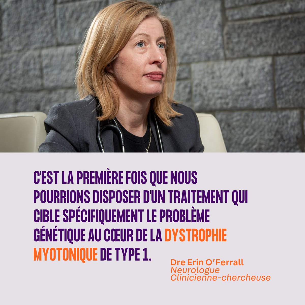 NeuroCRU's tweet image. De grands changements en vue pour les québécois atteints de la #dystrophiemyotonique. De nouveaux #essaiscliniques testent des traitements prometteurs ciblant le problème génétique de la #DM1. Entrevue: cru.mcgill.ca/fr/dystrophie-…. Essais: 514-398-5500; info-neuro.cru@mcgill.ca.