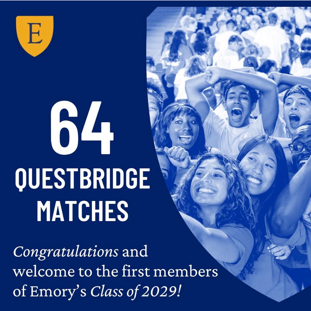 Welcome to the first admitted students of Emory's Class of 2029! You're going to love it here 💙💛