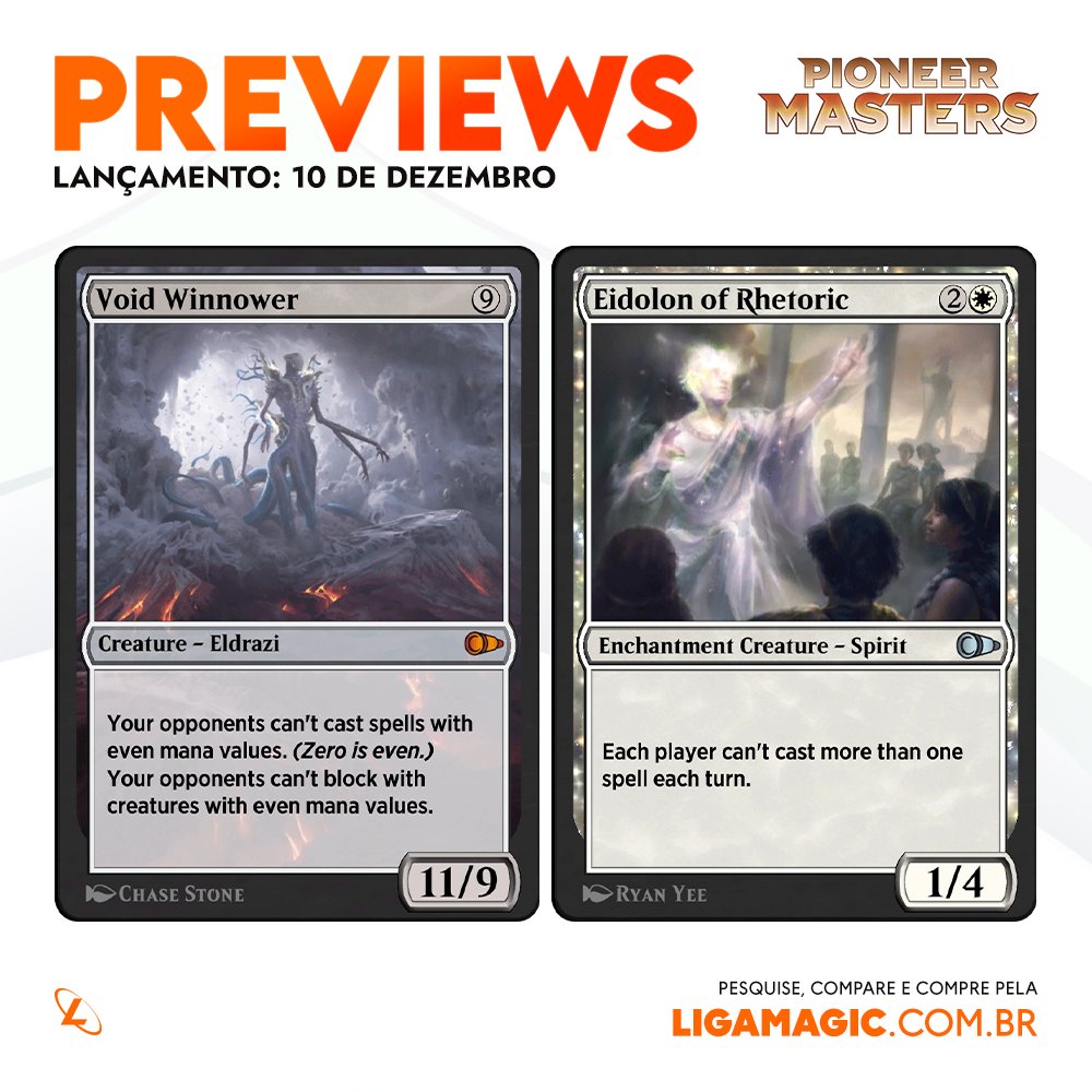 ligamagicbr's tweet photo. A galeria de cards de #PioneerMasters está completa!
Confira na LigaMagic tudo o que consta na edição que promete trazer o Pioneer praticamente todo para o #MTGArena: https://t.co/y6vdfkcNaN
#MagicTheGathering #MTGExplorer #MTGPioneer https://t.co/bHVBocXvTb