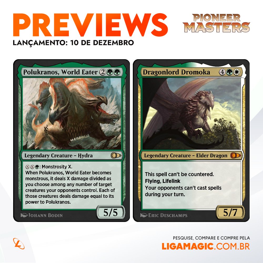 ligamagicbr's tweet photo. A galeria de cards de #PioneerMasters está completa!
Confira na LigaMagic tudo o que consta na edição que promete trazer o Pioneer praticamente todo para o #MTGArena: https://t.co/y6vdfkcNaN
#MagicTheGathering #MTGExplorer #MTGPioneer https://t.co/bHVBocXvTb
