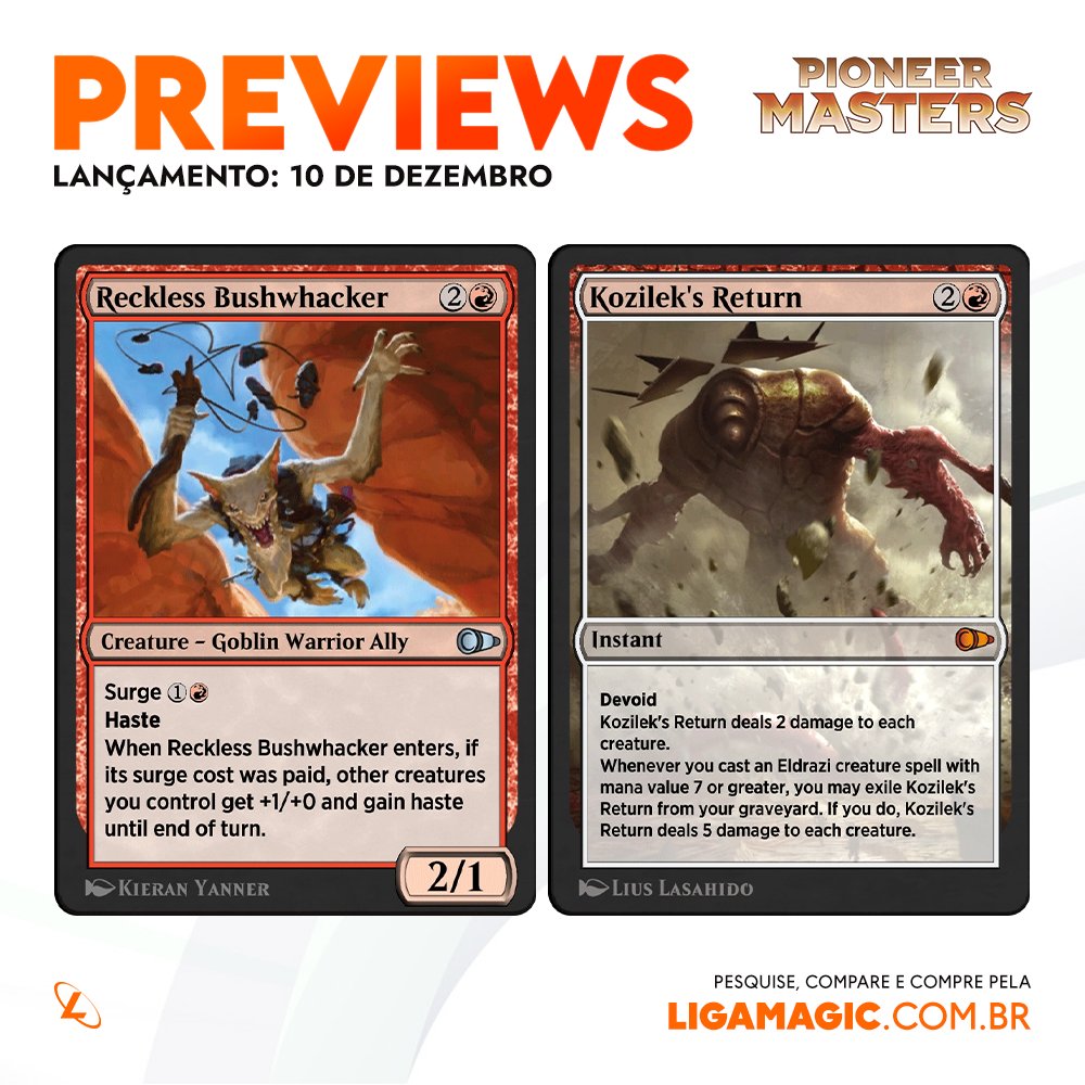 ligamagicbr's tweet photo. A galeria de cards de #PioneerMasters está completa!
Confira na LigaMagic tudo o que consta na edição que promete trazer o Pioneer praticamente todo para o #MTGArena: https://t.co/y6vdfkcNaN
#MagicTheGathering #MTGExplorer #MTGPioneer https://t.co/bHVBocXvTb