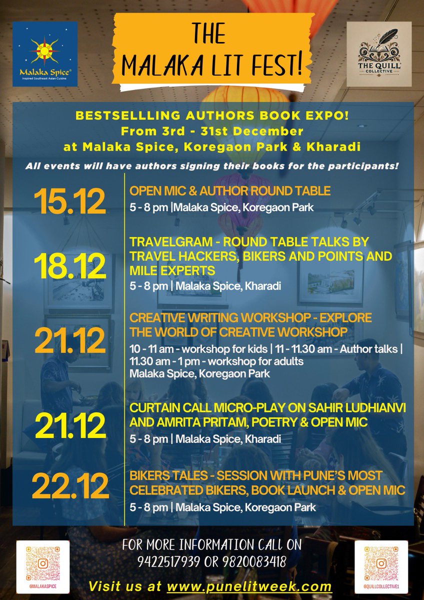 sjlazars's tweet photo. @creditkeeda @ameya4mPune @CenturionGuy1 @credit_cruze @CardsCrusader @airmilespoints Will post the details once finalised !
It’s actually the #MalakaLitFest at Koregaon Park & Kharadi #Books #authors #poetry #Traveltalks #creditcards #finance and more ! https://t.co/zCKKdkMe4j