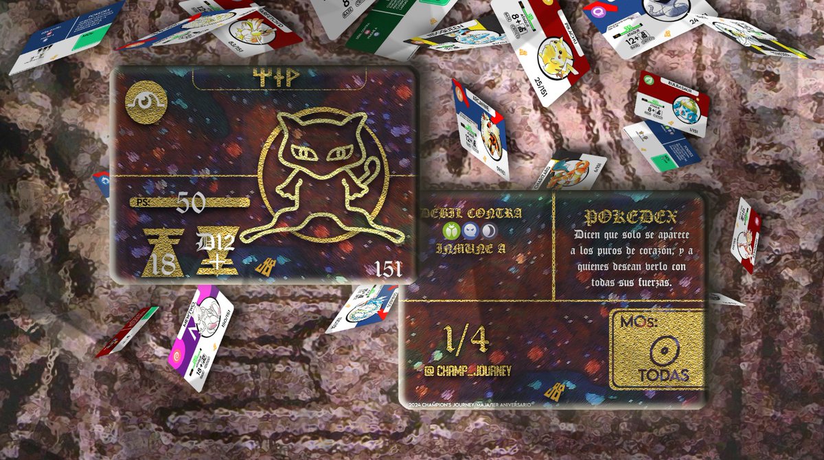 Os presentamos la edición limitada de Mew, especial 1er Aniversario. 💯

Solo existirán 4 copias de esta carta, 2 para nosotros, 2 para vosotros. 🧬

🟣 1 copia para España. 
🟣 1 copia para LATAM. 

Con su diploma, numeradas y con vuestro nombre. ✍🏻

¿Los Requisitos? 👇🏻👇🏻