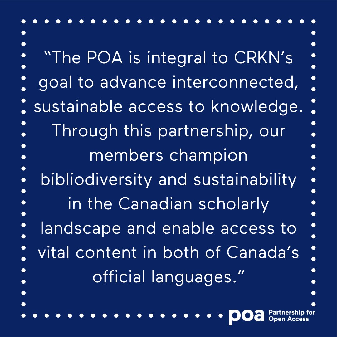 Érudit (@eruditorg) on Twitter photo → Supporting Diamond #OpenAccess in Canada: 10 Years of <a href="/CRKN_RCDR/">CRKN RCDR (inactive as of December 2024)</a> x Érudit Partnership 🙌
Clare Appavoo, Executive Director of CRKN, describe the importance of the Partnership for open access (POA).
Learn more: crkn-rcdr.ca/en/supporting-…
#diamondoa #scholarlylibraries #scholcomm → Supporting Diamond #OpenAccess in Canada: 10 Years of <a href="/CRKN_RCDR/">CRKN RCDR (inactive as of December 2024)</a> x Érudit Partnership 🙌
Clare Appavoo, Executive Director of CRKN, describe the importance of the Partnership for open access (POA).
Learn more: crkn-rcdr.ca/en/supporting-…
#diamondoa #scholarlylibraries #scholcomm