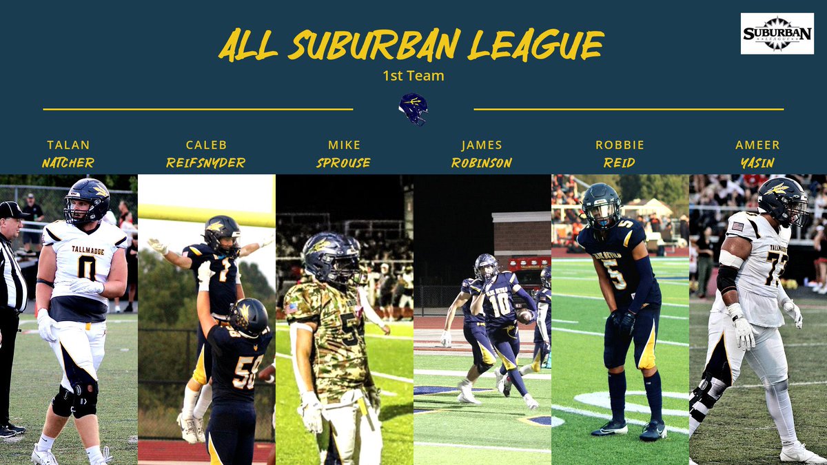 Congrats on All Suburban 1st Team!@Tallmadge_AD <a href="/Tallmadge_FB/">Tallmadge HS Football</a>