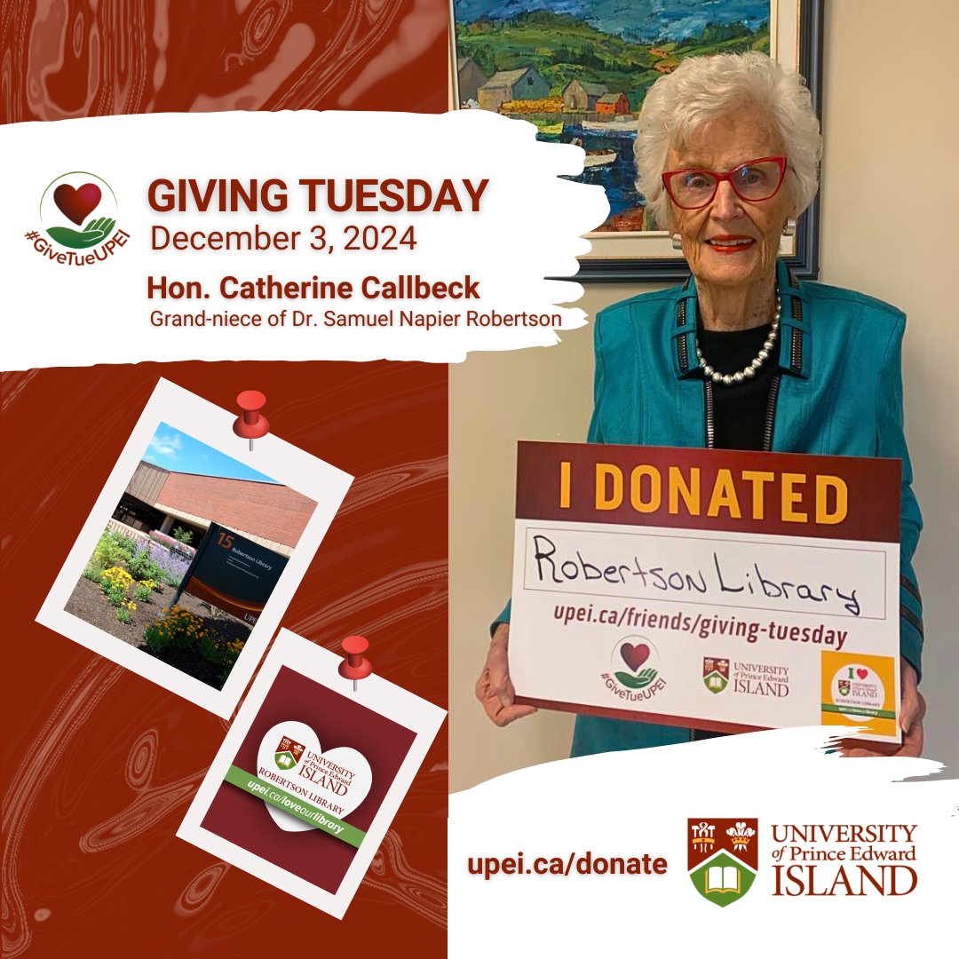 A true champion for UPEI and the Robertson Library! 💚 @upei <a href="/UPEI/">University of PEI</a>SU