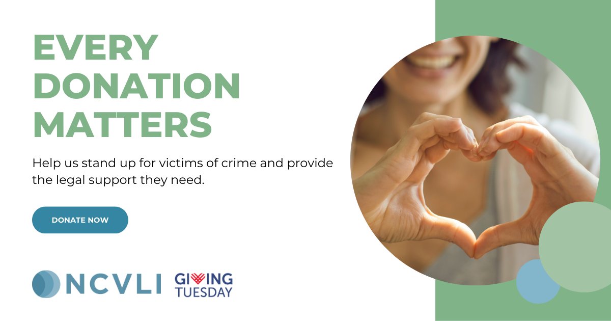Today is Giving Tuesday—our final chance this year to raise the funds we need to continue supporting victims of crime. 💙 Every dollar counts! bit.ly/NCVLIGivingTue…  #SupportNCVLI