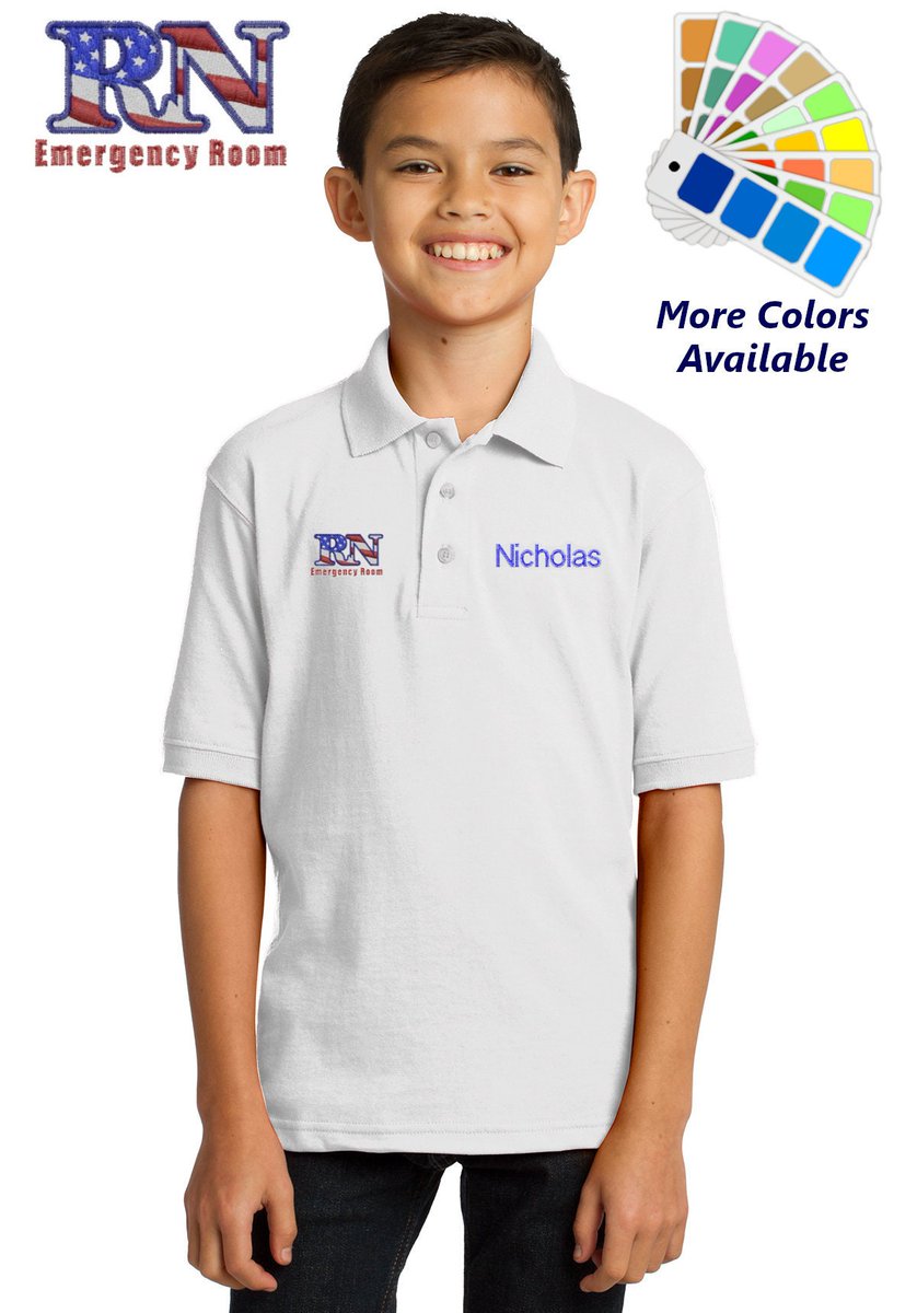 MyKidsApron's tweet image. Personalized Kids Polo Shirt Embroidered RN Emergency Room Nurse Monogrammed with a Name or Text of Your Choice etsy.com/listing/680062…
 #ChildrensPolo #SchoolShirt
