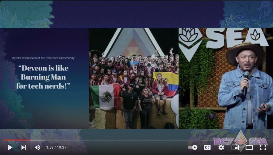 wslyvh's tweet image. &quot;Devcon is like Burning Man for tech nerds&quot; 😂

I love both actually. Thanks @tomosaito 🦄

Full talk =&amp;gt; app.devcon.org/schedule/ZS338S