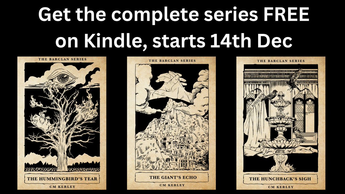 Looking for a new read for the Christmas season...

The completed Barclan Series will be free to own on Kindle from 14th December for 5 days. 

amazon.co.uk/dp/B0867GGRHD

#promocountdown #epicfantasy #Christmas #freebooks