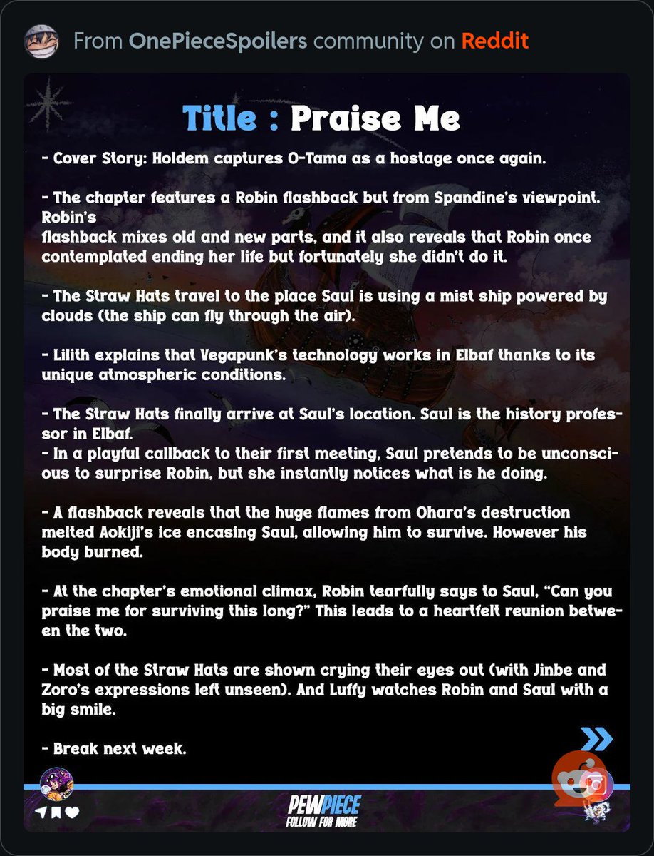 We are so back!!!

#onepiece1133 #elbaph #strawhatpirates