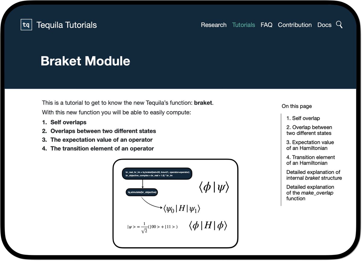 QLabAux's tweet photo. 🚀 More Tutorials for Tequila!

1️⃣ Braket Tutorial: Discover how to use Tequila's Braket functions to compute tasks like transition elements.
2️⃣ QTensor Tutorial: Dive into the QTensor class and learn how to form vectors, matrices, or tensors.

Check here: https://t.co/gP8ofq7ChX https://t.co/m52CbB6HXr