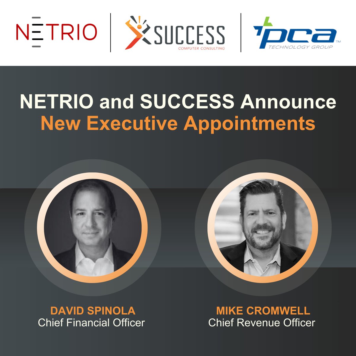 NETRIO (@netrio_llc) on Twitter photo Breaking news from the combined <a href="/NETRIO_llc/">NETRIO</a>, <a href="/SCCTeam/">SUCCESS Computer Consulting</a> and <a href="/PCATechGroup/">PCA Technology Group</a> family… Congratulations to our new CFO David Spinola and our new CRO Mike Cromwell on their recent appointments!
Read the release: tinyurl.com/ybstppbk
#msp @managedservices #mdr #cybersecurity Breaking news from the combined <a href="/NETRIO_llc/">NETRIO</a>, <a href="/SCCTeam/">SUCCESS Computer Consulting</a> and <a href="/PCATechGroup/">PCA Technology Group</a> family… Congratulations to our new CFO David Spinola and our new CRO Mike Cromwell on their recent appointments!
Read the release: tinyurl.com/ybstppbk
#msp @managedservices #mdr #cybersecurity