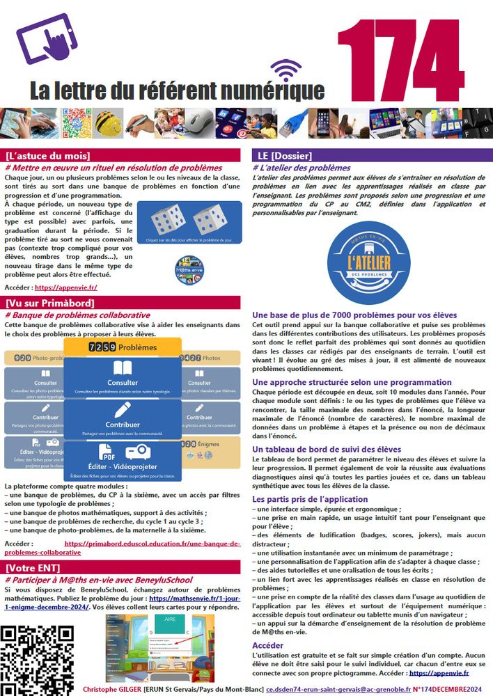 Parution de la lettre de l'ERUN n°174 de décembre 2024, spéciale M@ths en-vie <a href="/mathsenvie/">M@ths en-vie</a> 

…-education-dsden74.web.ac-grenoble.fr/numerique-actu…