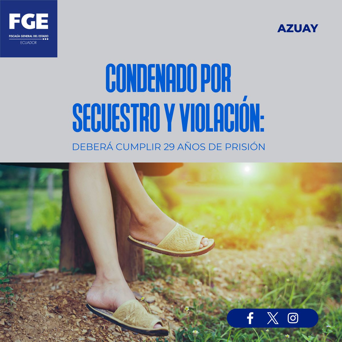 FiscaliaEcuador's tweet photo. #ATENCIÓN | #Azuay: con base en más de 18 pruebas, #FiscalíaEc demostró la autoría de Humberto R. en los delitos de #Secuestro y #Violación, cometidos contra una adolescente. 

Más información ⬇️
https://t.co/6aJvrHJJ3E https://t.co/D75PsaGPDf