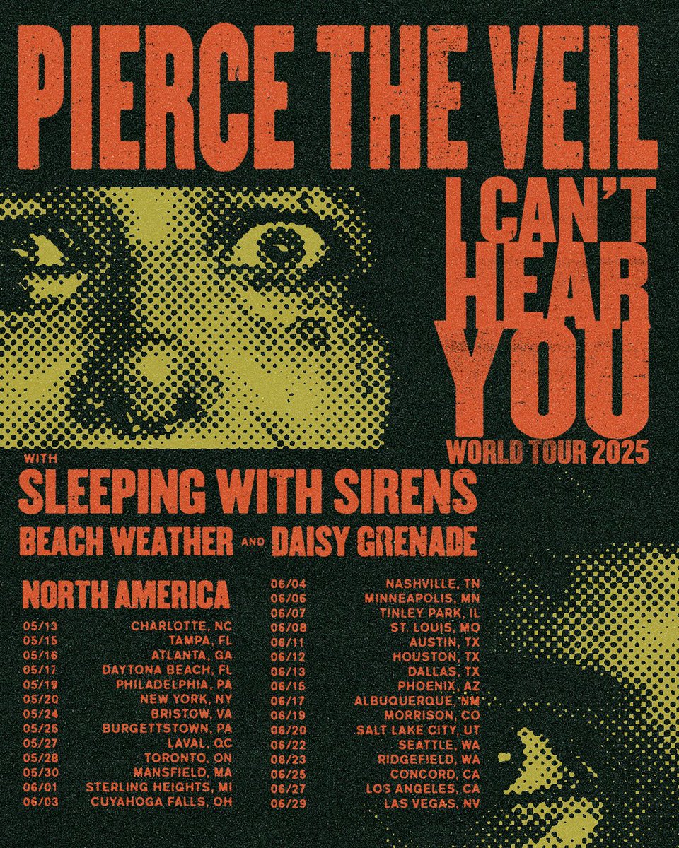 🚨North America🚨 We’re going on tour next year with <a href="/piercetheveil/">Pierce The Veil</a> plus <a href="/BeachWeather/">BEACH WEATHER</a> &amp; <a href="/daisygrenade/">Daisy Grenade</a> on select dates!

Members of The Sirens Club, Sleeping with Sirens' official fan club, will get early access to presale tickets &amp; SWS VIP beginning tomorrow, Dec 4 at 10:00am