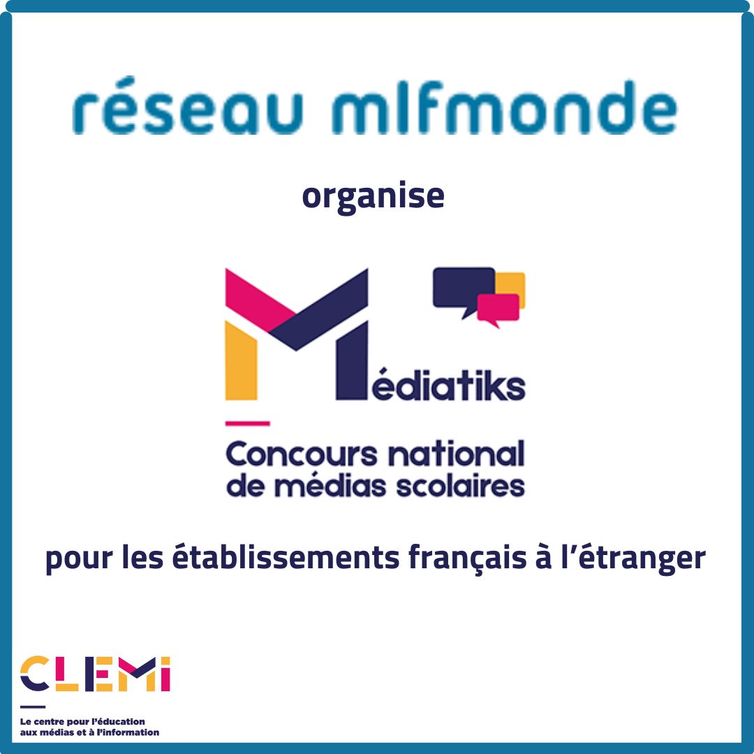 Le #RéseauMlfMonde, partenaire du <a href="/LeCLEMI/">CLEMI</a>, amplifie son engagement pour l’#ÉducMédiasInfo et coordonne l’organisation du concours #Médiatiks 2025 à destination des établissements français à l’étranger. Valorisez les productions médiatiques de vos élèves !
mlfmonde.org/mediatiks-2025/