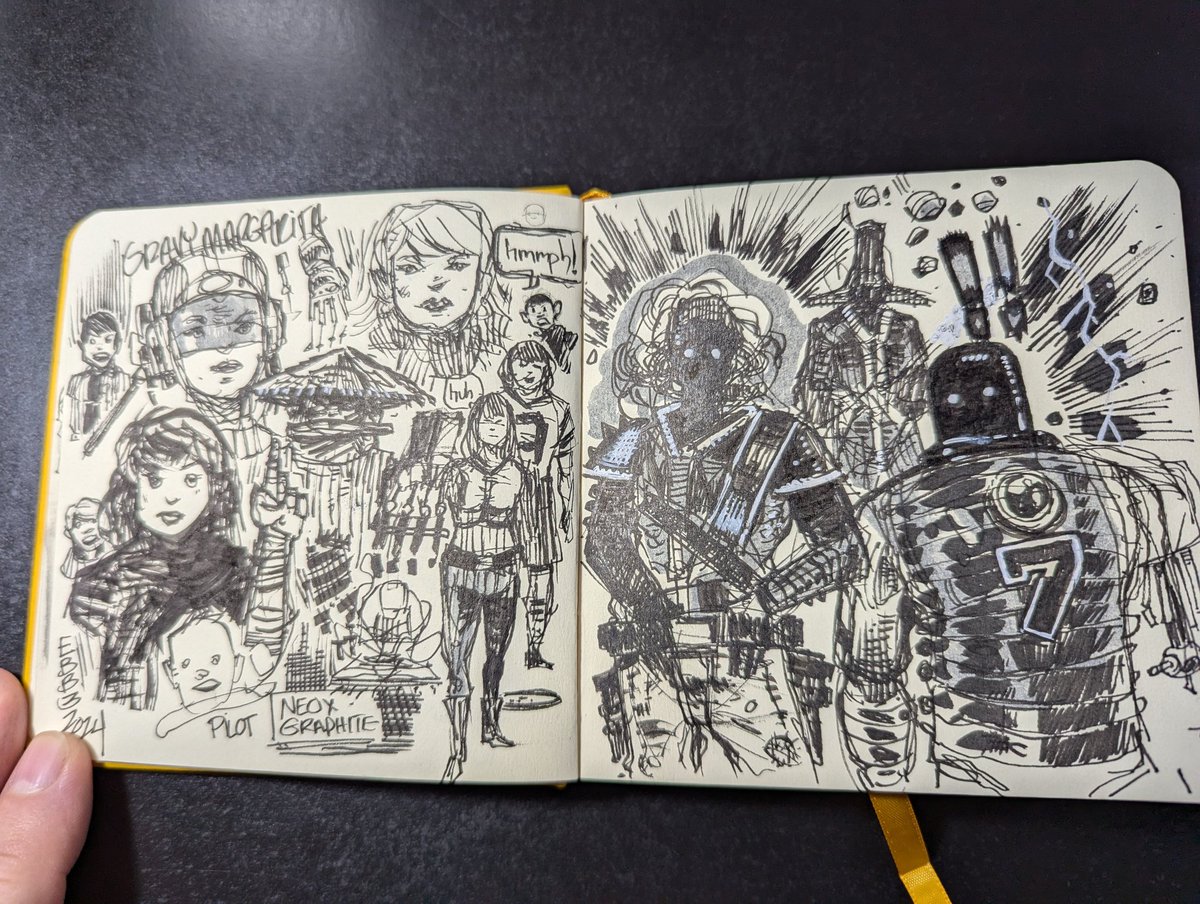 EdwinBickford's tweet image. Drawing last night while watching TV with Hollis. #edbickford #metalrobot #outsidrz