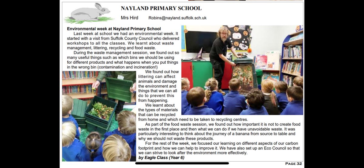 Environmental Week at Nayland Primary School was launched with workshops run by Suffolk County Council.