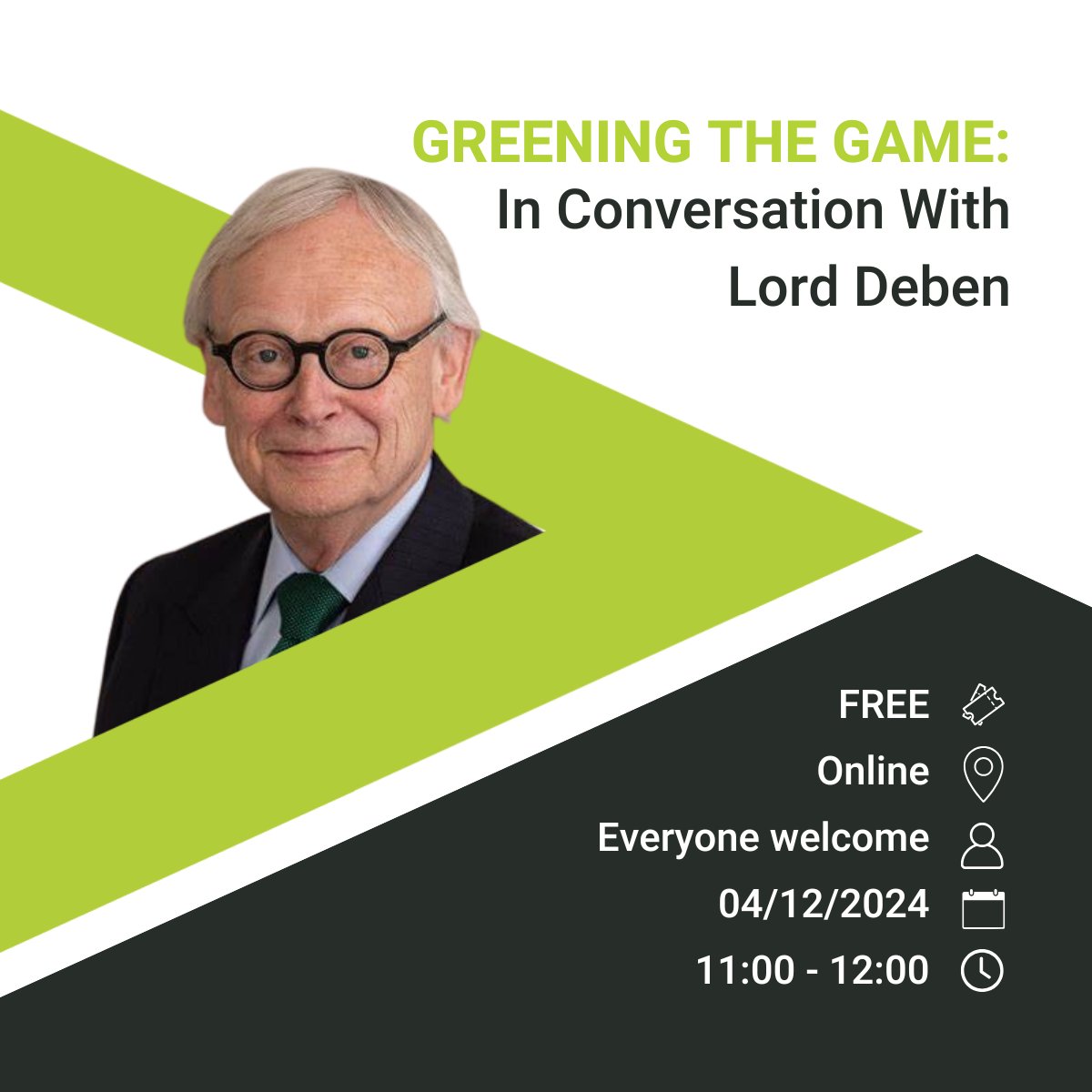 LAST CALL to join us tomorrow for a conversation on the legal, political and commercial case for sustainability in sport with Rt Hon The Lord Deben.

More info and booking ➡️ basis.org.uk/event/lord-deb…
