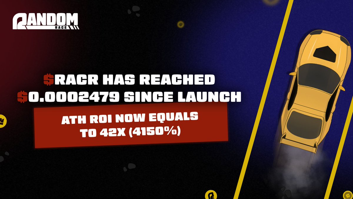 random_race's tweet image. 🔥 🚀 Just 1 hour after $RACR launched, we hit a peak price of $0.0002479, delivering an incredible 42x ATH ROI (4150%)! 🔥 🚀 

This is the power of a 100% community-driven token. The journey has just begun - let’s keep the momentum going! 🏎️💨