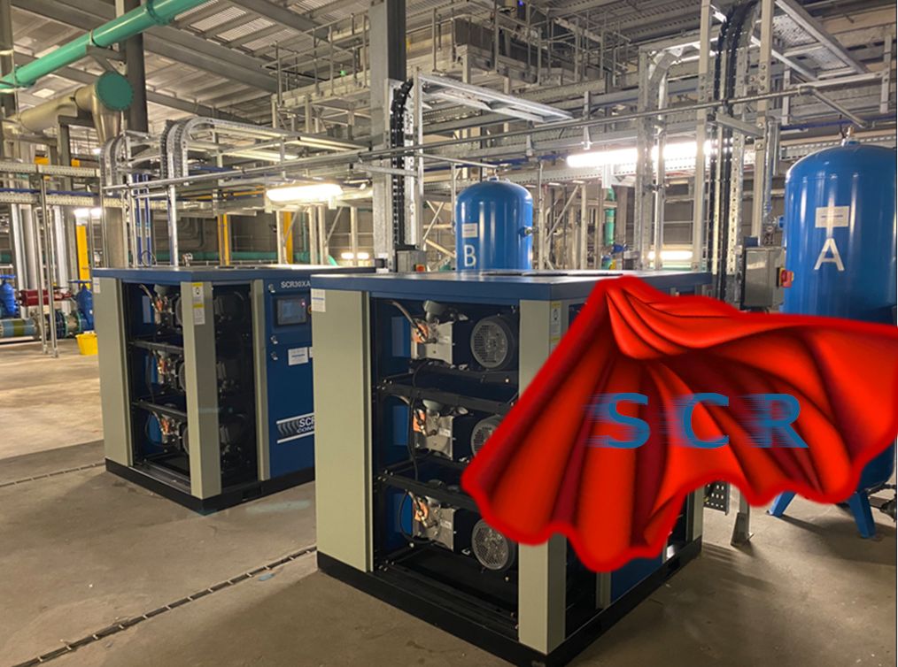 Holdin’ out for a hero? Your wait is over. They’ve arrived.
SCR’s range of energy-saving, premium-efficiency compressors save money, power &amp; expense.
These warriors will defeat the villain known as wasted energy.
SCR air compressors: energy avengers of the plantroom.