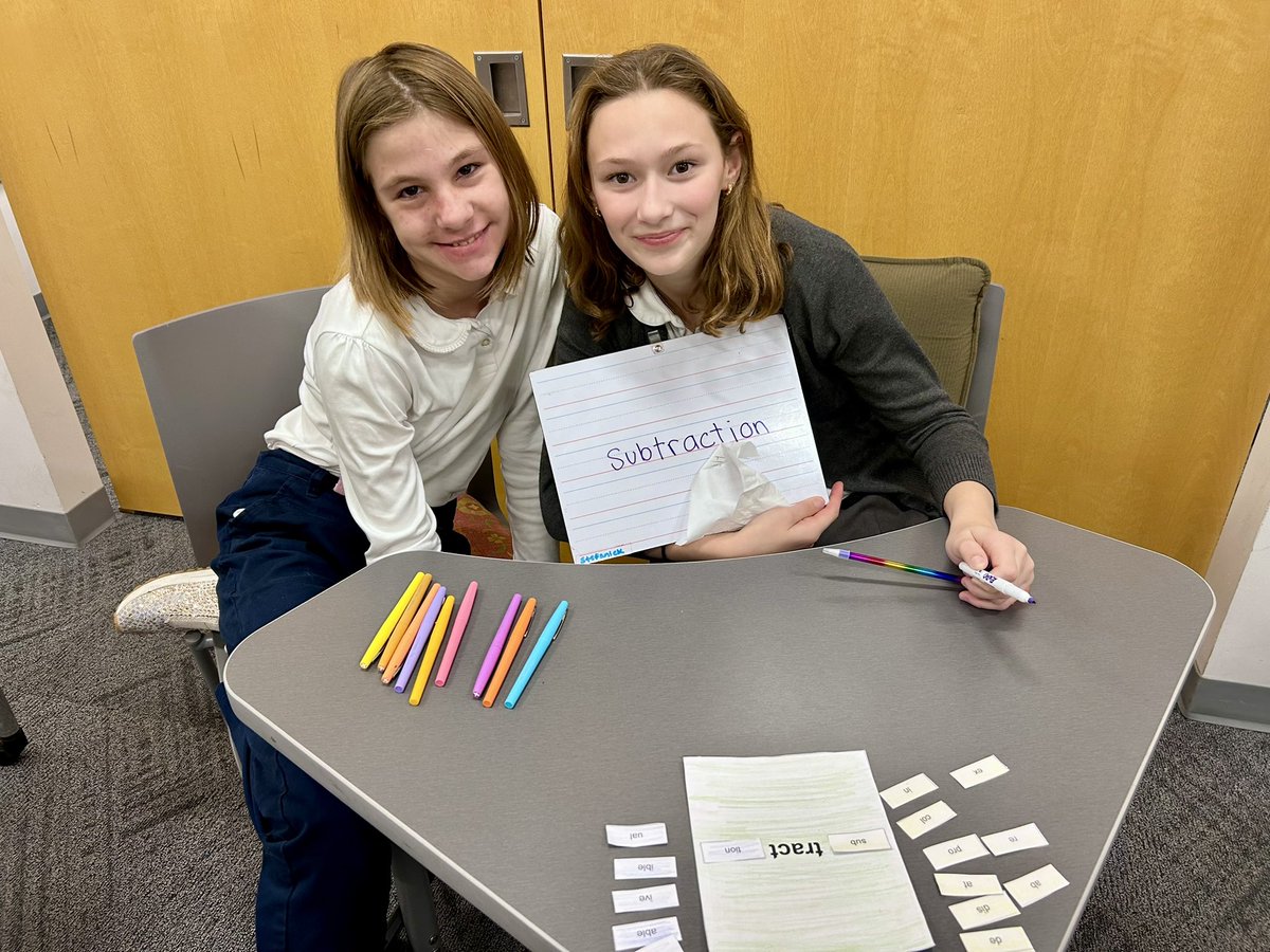 TLScolts's tweet photo. The Learning Center middle school students explore morphology—the study of prefixes, roots, and suffixes! By breaking words down into manageable parts, they’re making reading and spelling less overwhelming and more fun. 📚✨ https://t.co/KF4SA4RTeV
