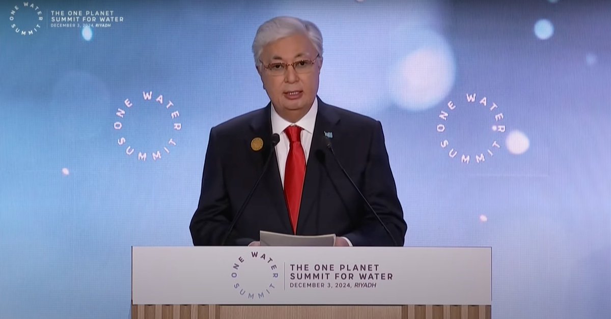 TheAstanaTimes's tweet photo. “I am pleased to announce today our proposal for establishing a partnership that will unite global research centers to study and protect glaciers, our planet’s natural water resources,” Tokayev said in his remarks at the #OnePlanetSummit for Water in #Riyadh. @oneplanetsummit https://t.co/FP0fsMdeGm