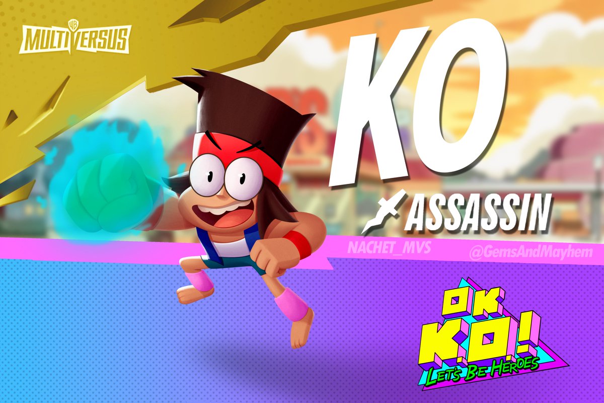 NEW #MULTIVERSUS CONCEPT!!
"OK KO! LET'S BE HEROES!!"
Commission for <a href="/GemsAndMayhem/">Gems 💎🐰🎭</a> 
I need KO so bad in MVS, please PFG make it possible 😭😭🙏
#OkKO