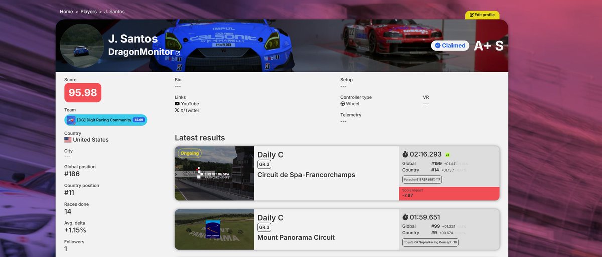 SerpentMonitor's tweet image. I'm losing 7.97 despite having a lower delta than my average, I suppose it's because I haven't been active or maybe there is a bug. @DigitRacing