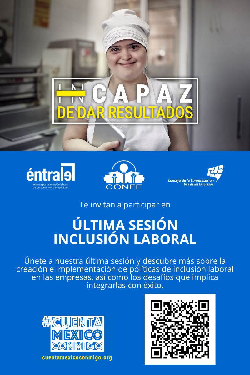 CONFE_ORG's tweet photo. Hoy conmemoramos el #DíaDeLasPersonasConDiscapacidad. 🌍
Acompáñanos a la última sesión de nuestros Talleres de Inclusión Laboral:
📅 3 de diciembre
🕒 16:00 hrs
👤 Gabriela Martínez, CONFE
🔗 Regístrate aquí https://t.co/qjWiAI8H33
¡Sumemos por una sociedad más inclusiva! 🙌 https://t.co/FYe2IP3hvD