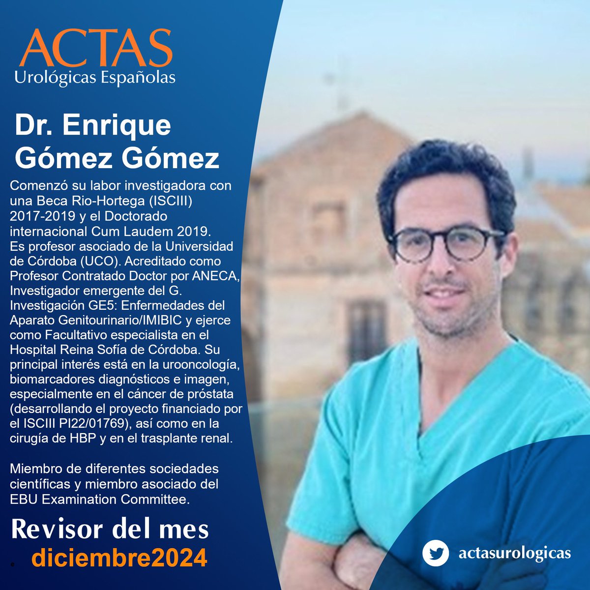 El Dr. Enrique Gómez Gómez <a href="/enriquegomezgo4/">Kike Gómez Gómez</a> ha sido nombrado revisor del mes de diciembre elsevier.es/es-revista-act…

Desde Actas Urológicas Españolas le damos la enhorabuena a su gran trabajo y colaboración con nuestra revista. ¡Gracias! 👍