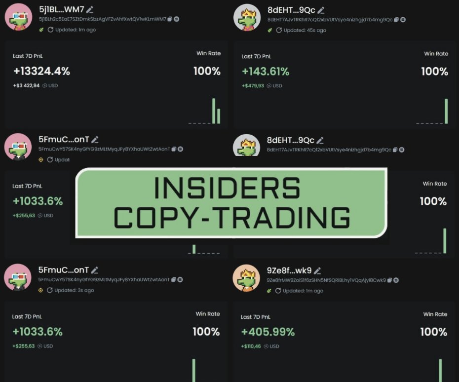 Analyzed over 2,000 wallets to uncover top insider activity.

Copytrading for 2 days: $100 → $250K.

Only six made it through all my filters.

Will delete in 5 hours] 🧵👇