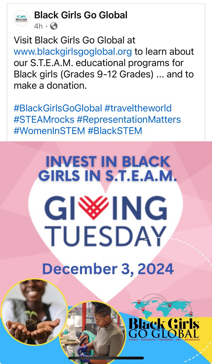 Please consider supporting Black Girls Go Global
#alexismath
#STEM
#STEMWomen
#STEMEducation
#STEMCareers
#STEMSpeaking
#alexis4E