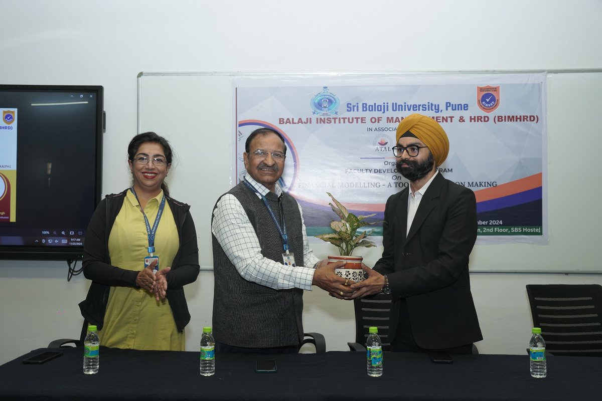 BIMHRD_SBS's tweet image. A successful 6-day FDP on Financial Modelling concluded! Participants gained practical knowledge & industry insights. #FinancialModelling #FacultyDevelopment #AICTE #ATAL #BIMHRD #SBUP