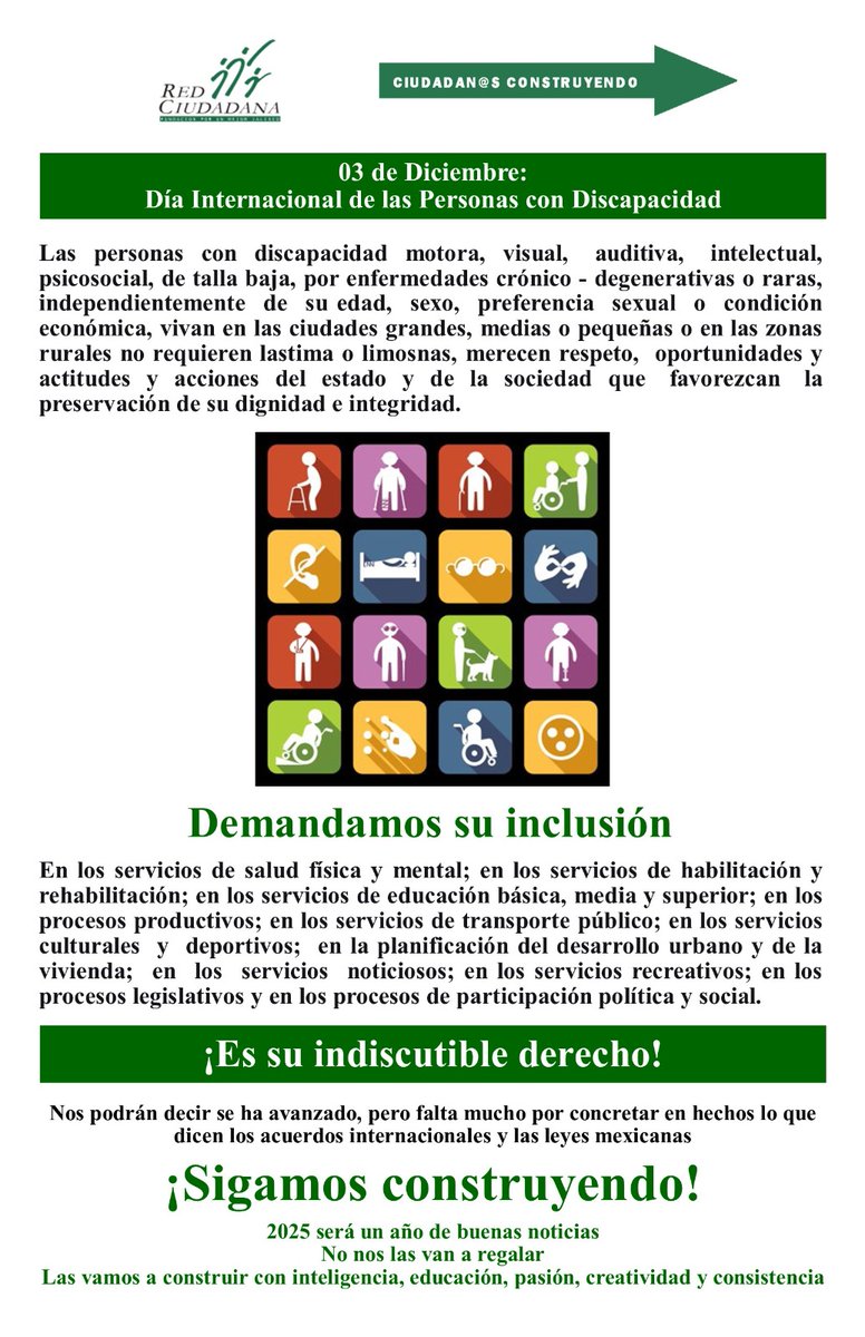 Hoy es el Día internacional de las personas con discapacidad, se tiene que promover su derecho al acceso al espacio público y una movilidad segura