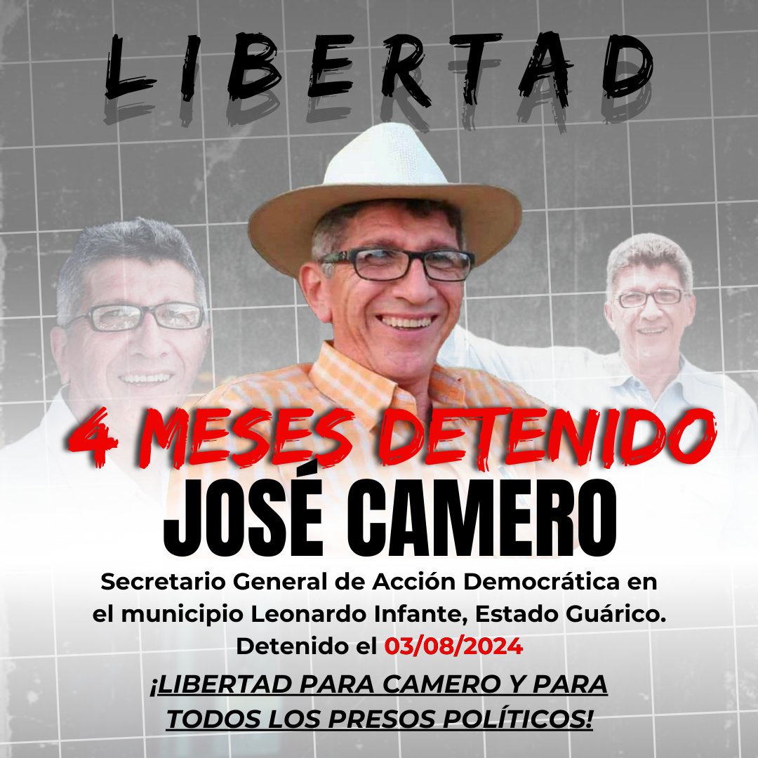Libertad para Camero, y para todos los presos políticos.