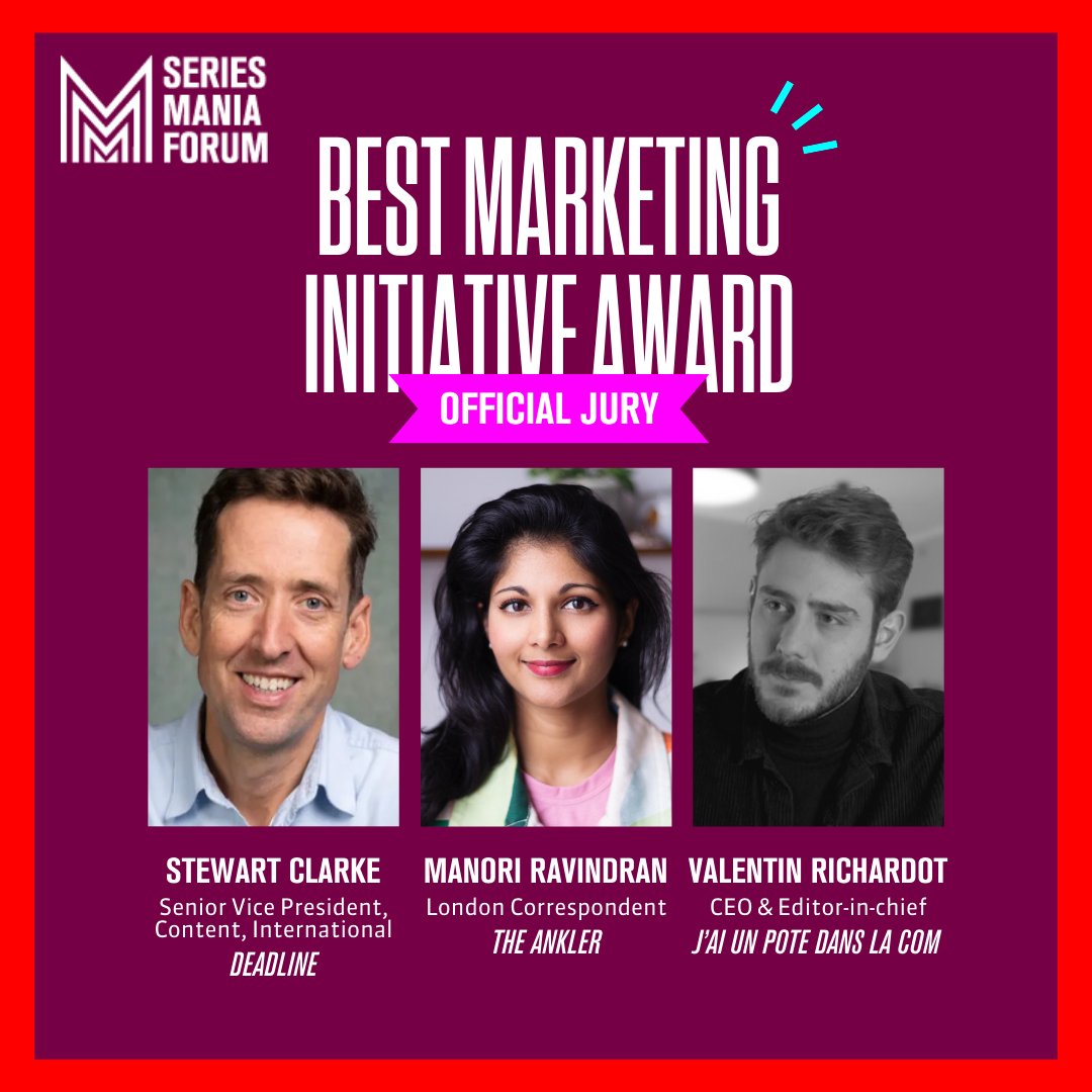 SERIES MANIA FORUM (@seriesmaniapro) on Twitter photo 📝🏆 Discover the official jury of this new edition of the Best Marketing Initiative Award.
✨This year, the jury will consist of the Series Mania festival team, joined by a distinguished panel of experts from the fields of audiovisual and marketing:
Stewart Clarke from 📝🏆 Discover the official jury of this new edition of the Best Marketing Initiative Award.
✨This year, the jury will consist of the Series Mania festival team, joined by a distinguished panel of experts from the fields of audiovisual and marketing:
Stewart Clarke from