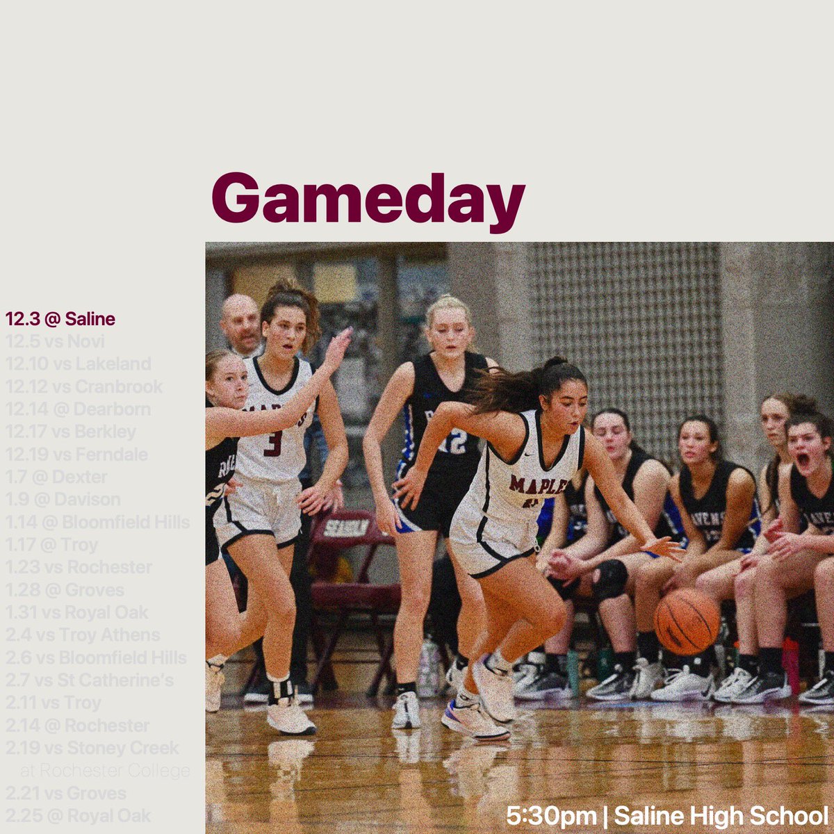 Seaholm Girls’ Basketball (@seaholmgbb) on Twitter photo We tip off the 2024-2025 season tonight as we hit the road and take on Saline!
🍁🏀 vs <a href="/SalineHoops/">Saline Girls Bball</a>
⏰ 5:30pm
📍 Saline HS
📺 nfhsnetwork.com/events/saline-…
#RevengeTour #GoMapes <a href="/cmanchester22/">Chris Manchester</a> We tip off the 2024-2025 season tonight as we hit the road and take on Saline!
🍁🏀 vs <a href="/SalineHoops/">Saline Girls Bball</a>
⏰ 5:30pm
📍 Saline HS
📺 nfhsnetwork.com/events/saline-…
#RevengeTour #GoMapes <a href="/cmanchester22/">Chris Manchester</a>