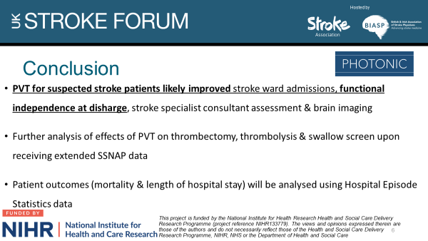 Fantastic prehospital session <a href="/UKStrokeForum/">UK Stroke Forum</a> with excellent presentations from <a href="/Speedy_Trial/">Speedy</a> <a href="/ChrisAshton1/">Chris Ashton</a> <a href="/adrianpj1/">Adrian Parry-Jones</a> @healthinnovation ucl.ac.uk/epidemiology-h… suggesting association with improved functional independence at discharge, plus known &lt;mimics,  with #PVT <a href="/NHSEngland/">NHS England</a> 👏