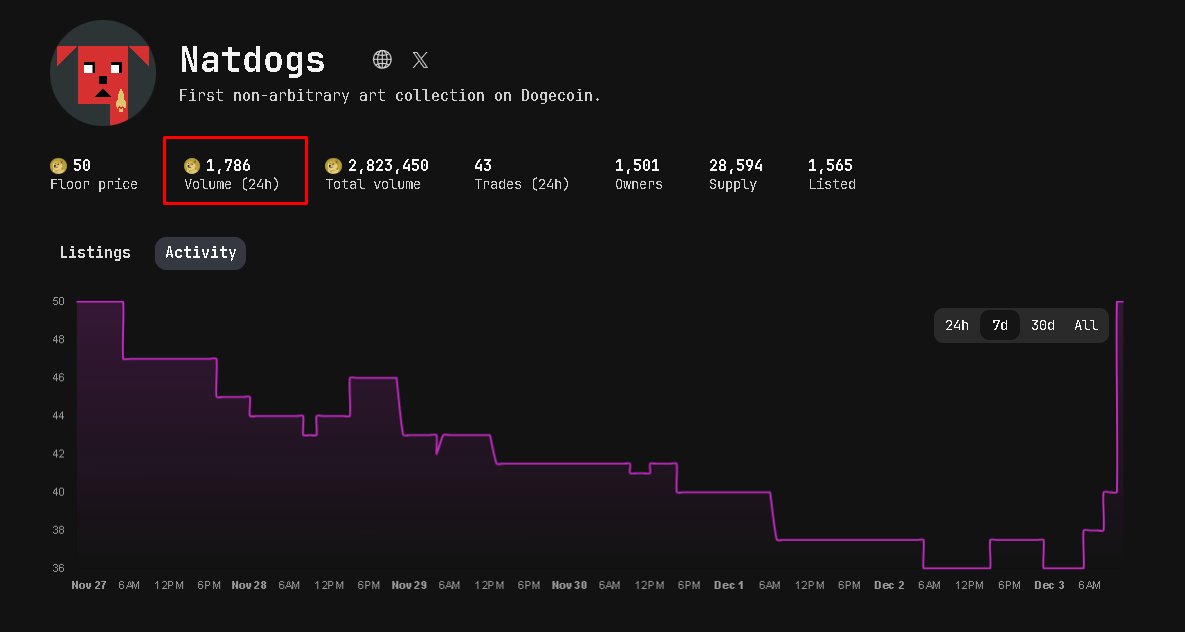 MichoSalamca's tweet photo. #NatDogs on #Doginals floor rising incoming volumes .. dont fade https://t.co/grHL8ssUFe