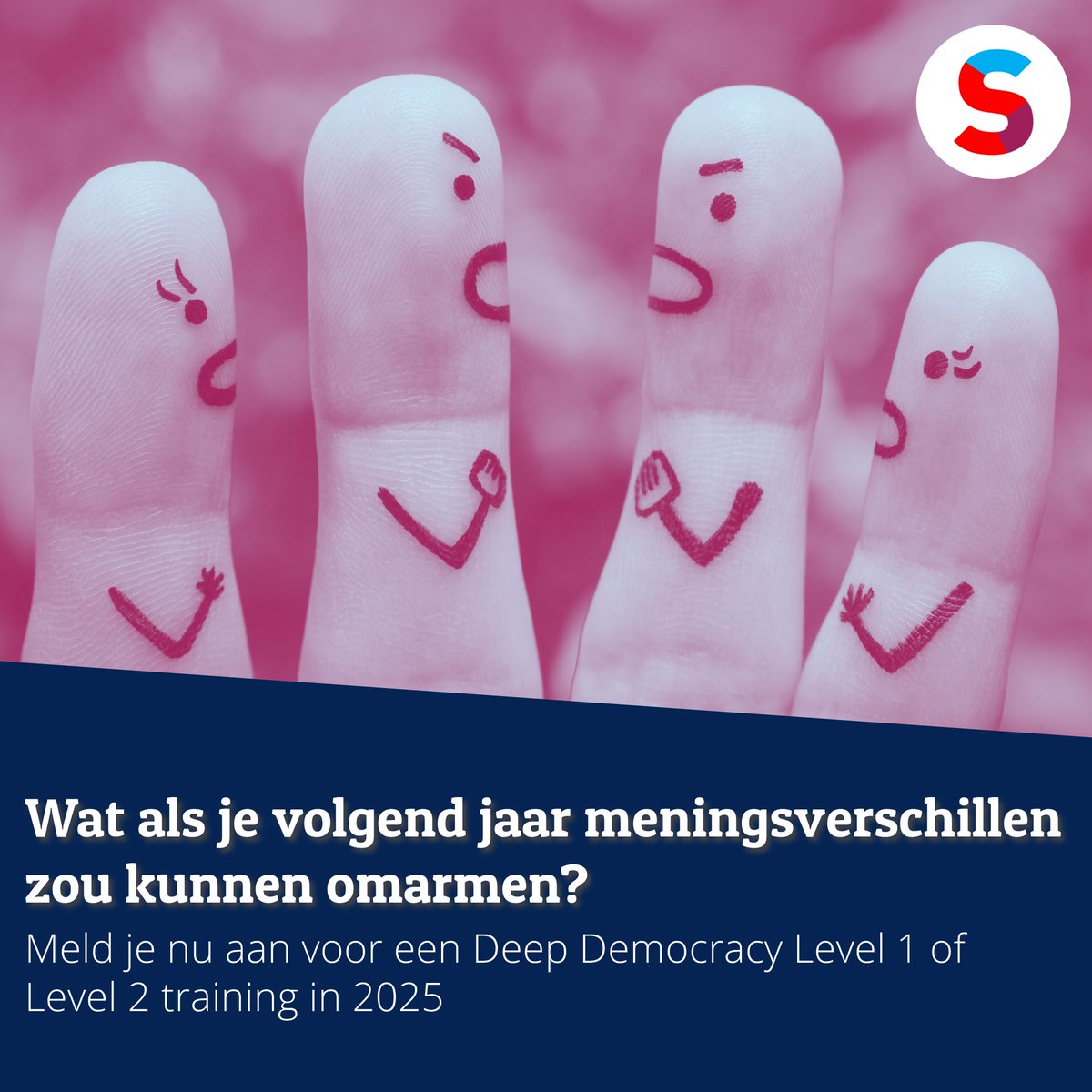 Gun jezelf in 2025 meer rust en verbinding met een Deep Democracy Level 1 of 2 training. Leer spanningen om te zetten in inzichten en besluiten waar iedereen zich in kan vinden.

Schrijf je vóór 1 januari 2025 in en profiteer van 2024-tarieven!
➡️ wijzijnspectrum.nl/agenda