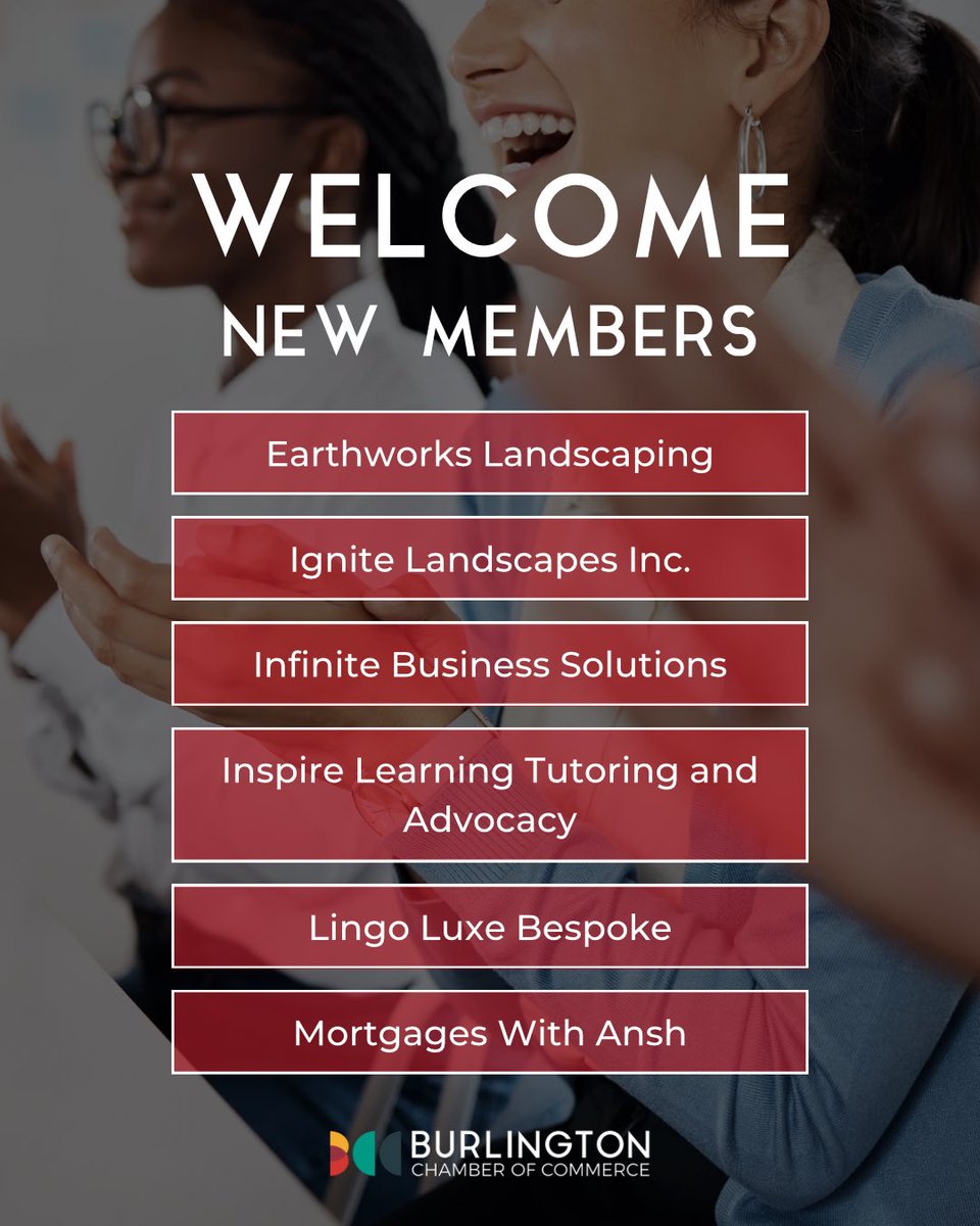 burlingtoncofc's tweet photo. Welcome to our newest Chamber members! We are thrilled for you to be joining our community.

#BurlingtonCofC #BurlOnBiz https://t.co/LLBqtzVIw6
