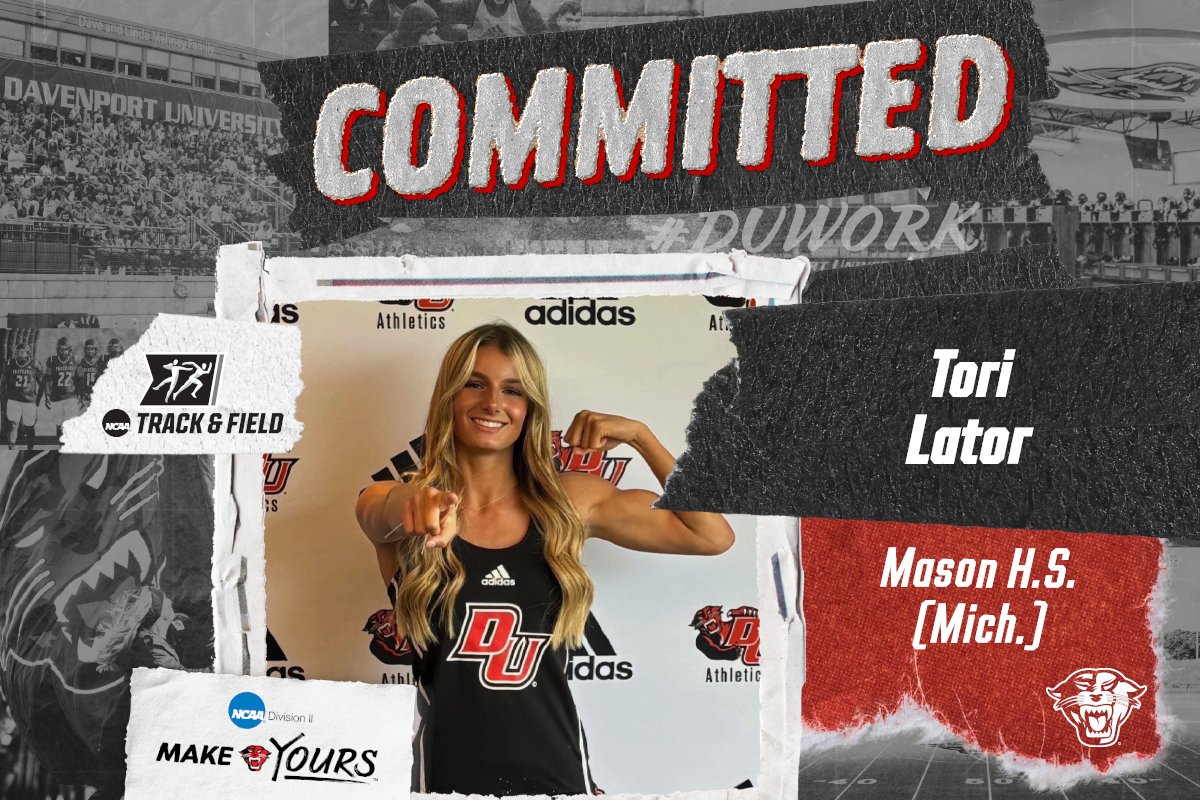 DUAthletics's tweet photo. Track and Field Signing

Congratulations to Tori Lator on her commitment to join the track and field team at Davenport University! Lator comes to Grand Rapids from Mason High School in Mason, Michigan!

#DUWork #WelcomeToDU https://t.co/HpXisiWj5y