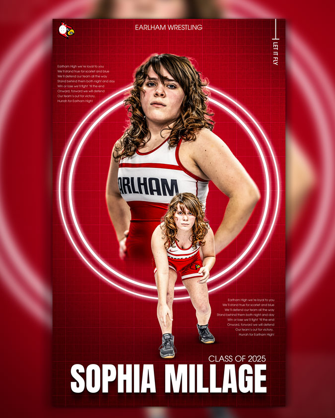 Sophia Millage, daughter of Kate and Matt Millage, wants to go to college for art and become a tattoo artist. Before matches, she listens to "Rollin" by Limp Bizkit. Hearing her grandma cheer for her after a match is a special memory.