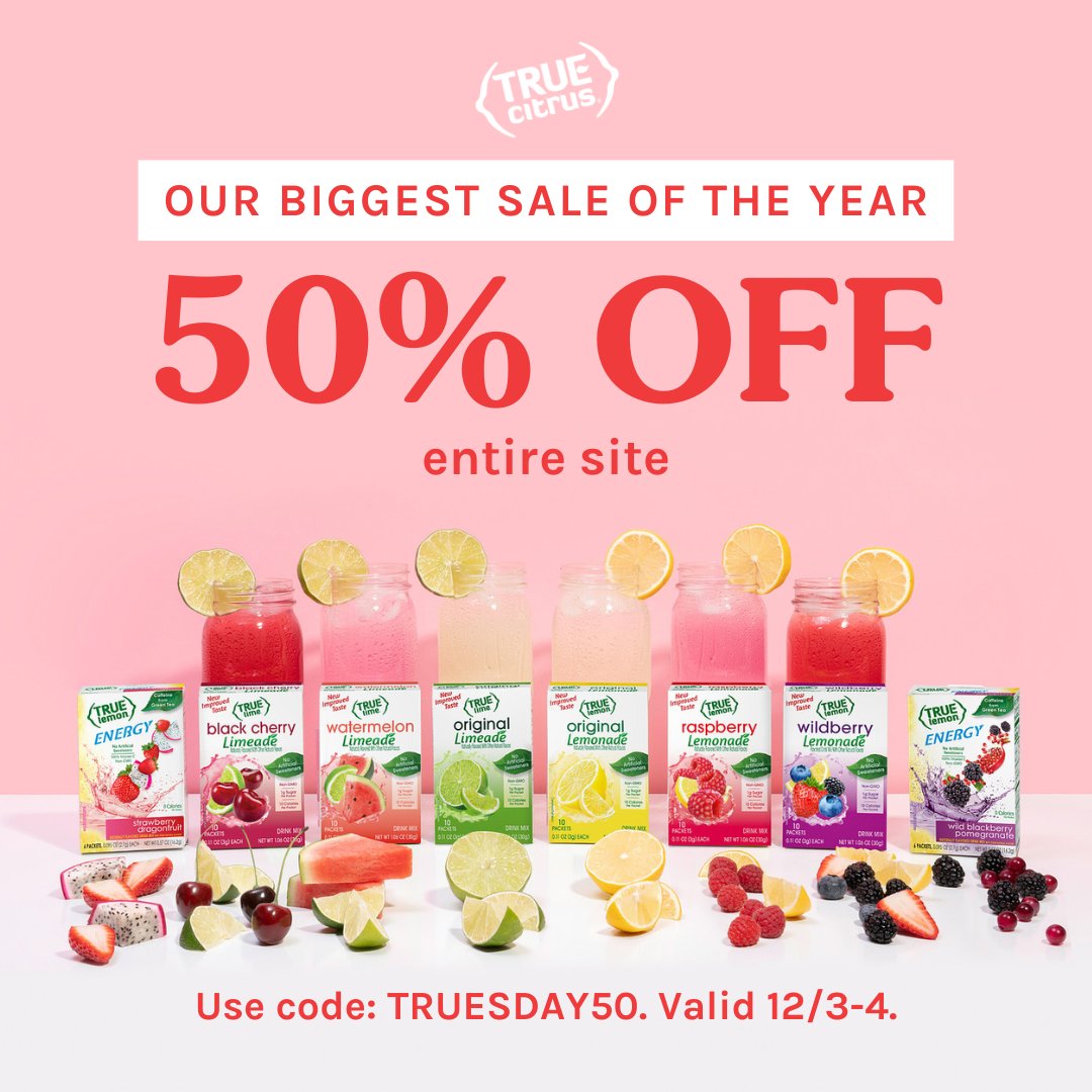 truelemon's tweet image. Best prices of the year! 🥂Take 50% off sitewide with code: TRUESDAY50. Valid today only!