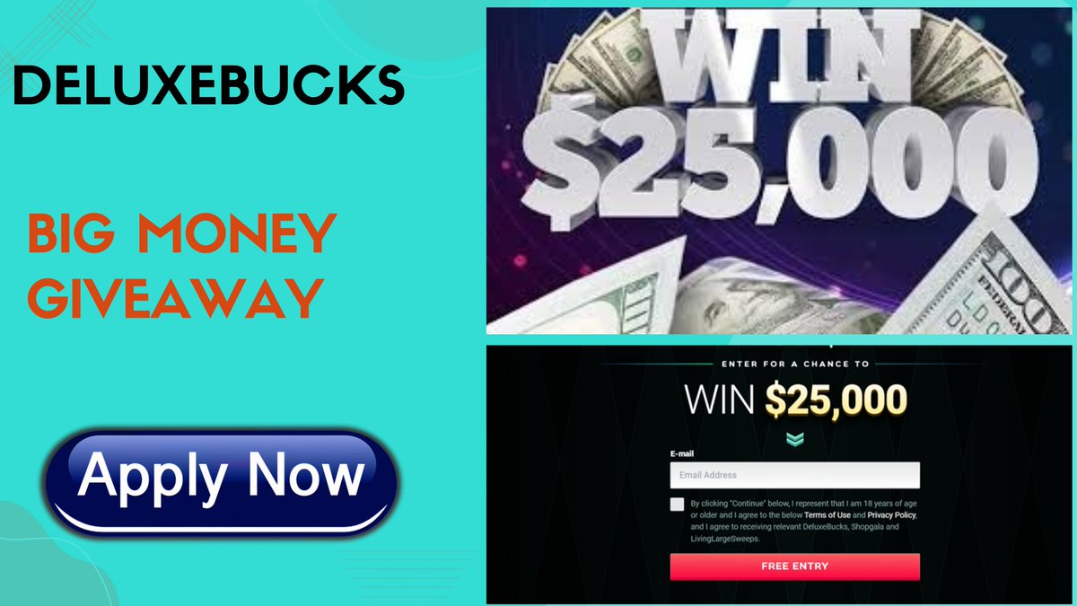 JoyceCasti78336's tweet photo. Enter Your Details to Have a Chance to Win a $25,000 in Cash Now!

Follow Steps

1- Click Link https://t.co/ZtST1A3t1E 
2- Complete Registration
3- Enter E-mail
4- Get Rewards

#DeluxeBucks #DeluxeBucksWin #25KPrize #BigMoneyGiveaway #WinCashNow #alieninvasion #applemusicreplay https://t.co/Pd5WKiyuNI