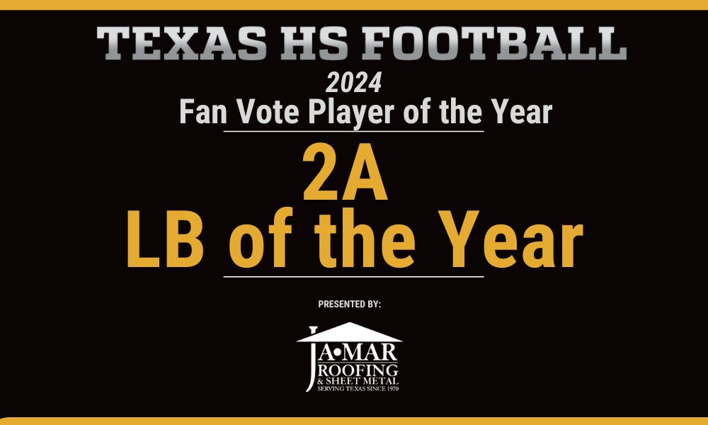 2A LB  of the Year 2024 Fan Vote Poll

Vote here: texashsfootball.com/2a-lb-of-the-y…