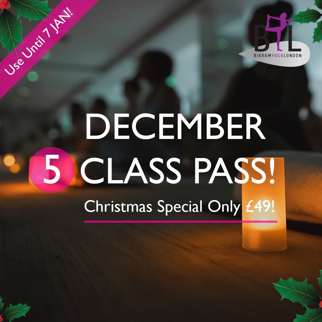 📣 DECEMBER 5 CLASS PASS ❄️

🎄 Special Offer! Only £49!
🎁 The Perfect Xmas Gift!
⏰ ONLY 100 AVAILABLE!

bikramyogalondon.com/blog/news/dece…

#yoga #christmas #london #offer #december